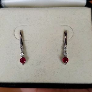Ruby & diamond earrings